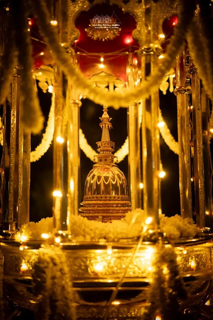 Devotees and dancers in vibrant attire